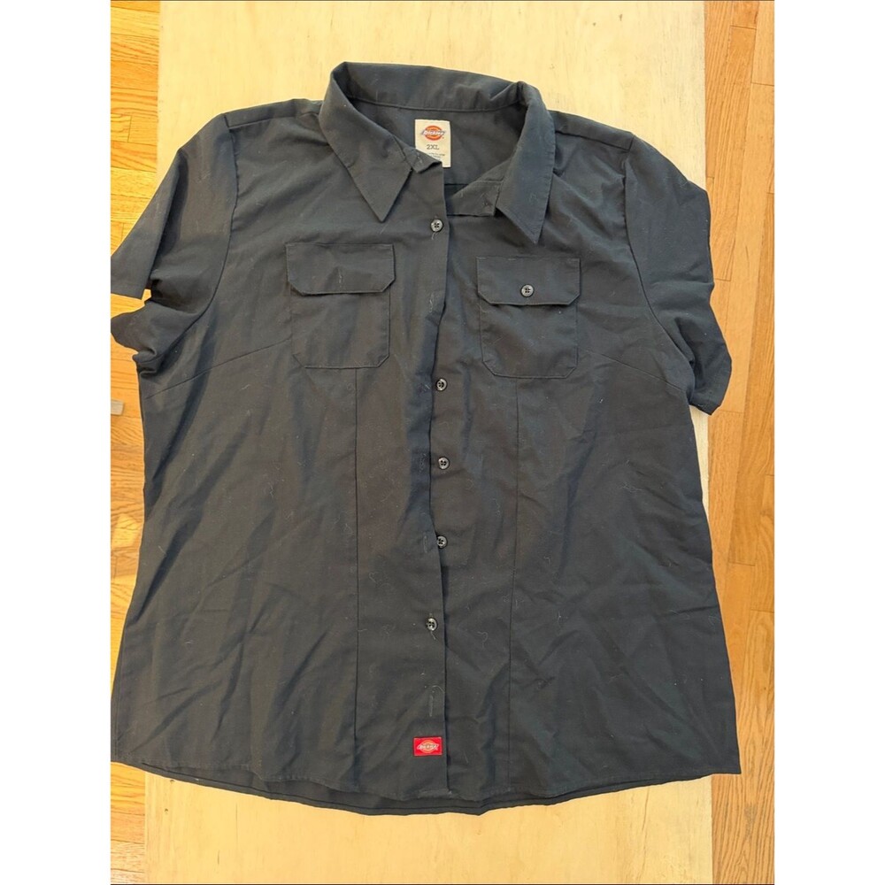 Dickies Men's Short Sleeve Button-Down Shirt - Black